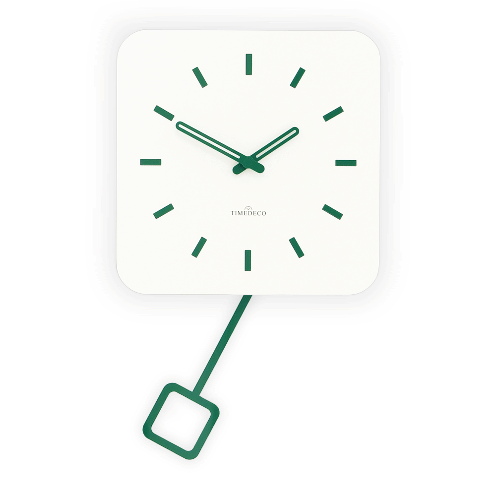 사각 추 벽시계 - 그린 (SQUARE PENDULUM Wall Clock - Green)